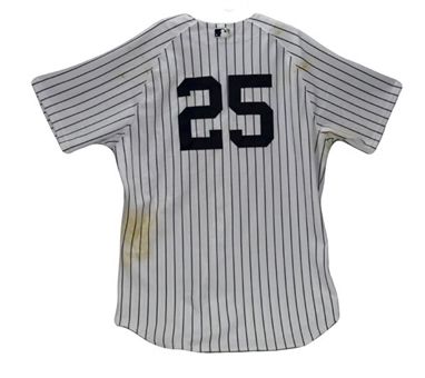2011 Mark Teixeira Game Used Yankees Home Jersey ( MLB Auth)